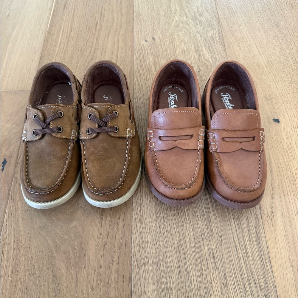 Florsheim Boys Tan Memory Foam Leather Slip-On Loafers
